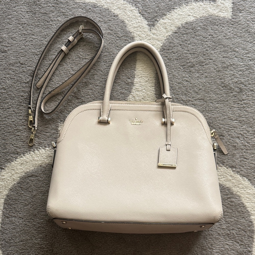 Kate Spade Beige Satchel with Detachable Strap